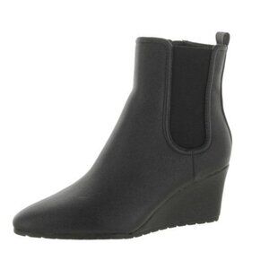 Anne Klein Womens Faux Leather Booties